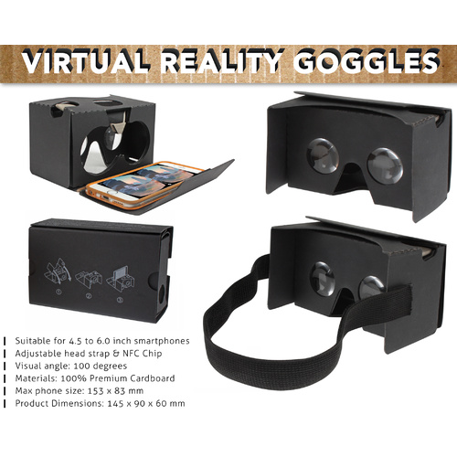 Google Cardboard V2 Headset Kit Virtual Reality Black