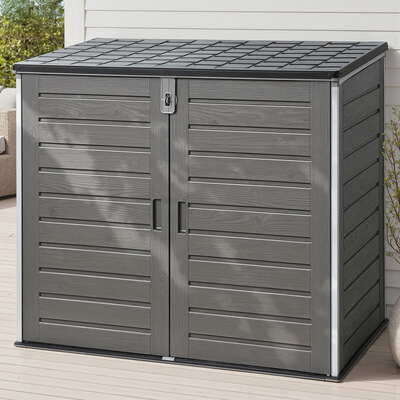  Outdoor Storage Box 1170L Container Lockable Cabinet Tool Organizer Shed Grey