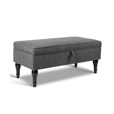  Fabric Storage Ottoman - Grey