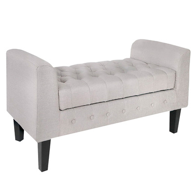  Fabric Storage Ottoman - Beige