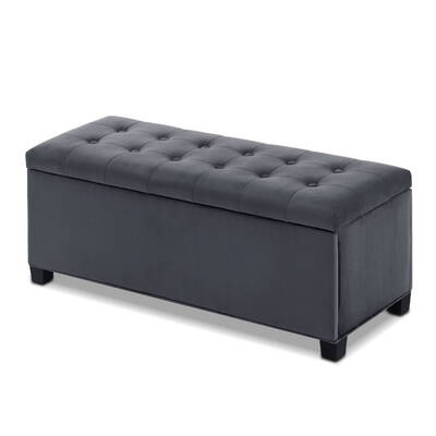 Storage Ottoman Blanket Box Velvet Foot Stool Chest Couch Toy Bench
