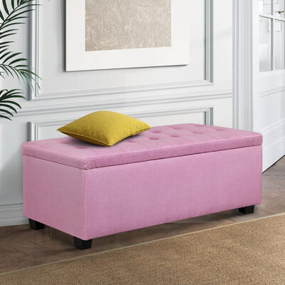 Premium Storage Ottoman - Pink