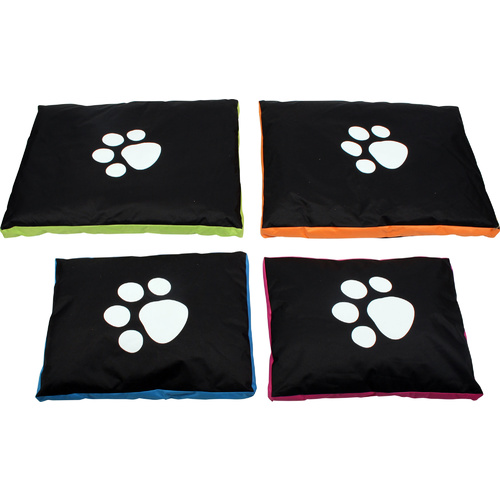 Set of 2 Sizes  Durable Pet Beds Oxford Paw Rectangle
