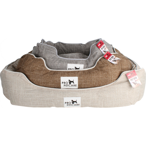 Set of 3 Ped Bed Deluxe Cross Hatch S 47 x 37 x 17cm  M 61 x 48 x 18cm  L 75 x 58 x 19cm