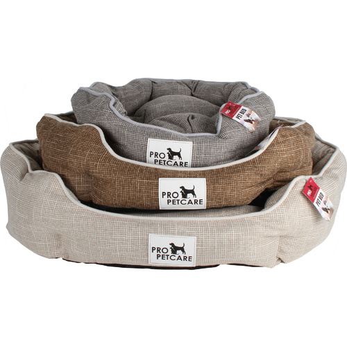 Set of 3 Pet Bed Deluxe Cross Hatch S 45 x 40 x 16 M 57 x 52 x 16 L 70 x 65 x 16cm