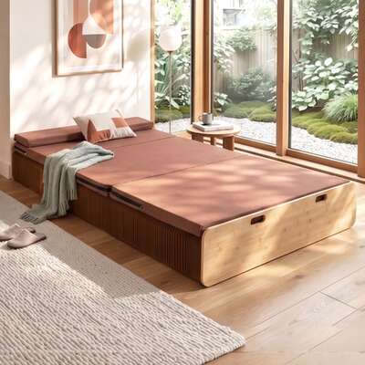Folding Paper Bed Frame Mattress 300kg 200x120cm | EXTG