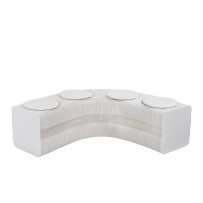 Folding Paper Bench 4 Seat PU Leather Cushions | EXTG