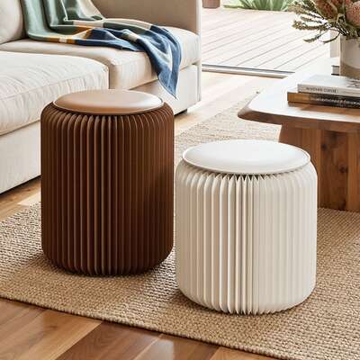 Folding Paper Stools Set 2 Cushions 100kg | EXTG