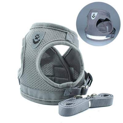 Dog cat Harness Vest S- Grey