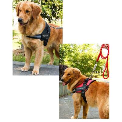 Adjustable Dog Harness Vest Chest Walk Out L RED 
