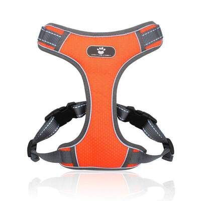 Adjustable Dog Harness Vest Orange S