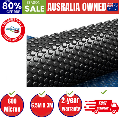 Pool Cover 600 Micron 6.5x3m Swimming Pool Solar Blanket Blue Black