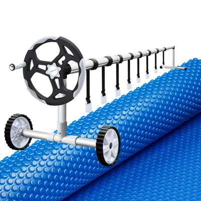 Pool Cover 600 Micron 7x4m w/ Roller 5.55m Swimming Pools Solar Blanket