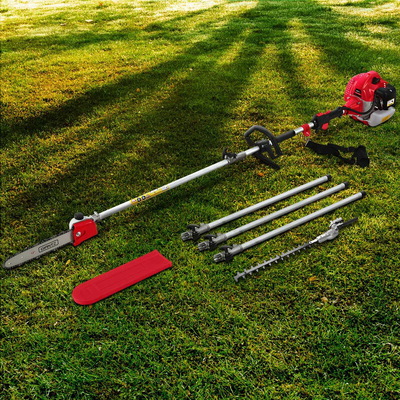 62Cc Pole Chainsaw Hedge Trimmer 12In Chain Saw 5.6M Long Reach Red