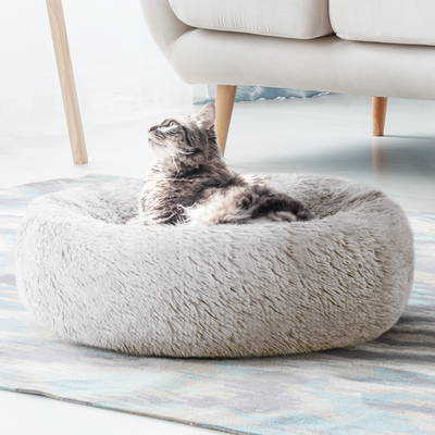 Washable Pet Bed Dog Cat Calming Bed Medium 75cm White