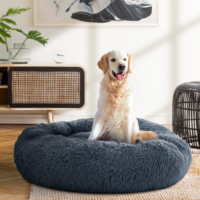 Washable Pet Bed Dog Cat Calming Bed Small 90cm [Colour: Dark Grey]