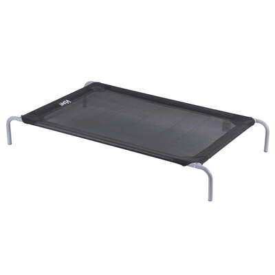 Elevated Dog Bed Durable Raised Trampoline for Large Dogs 90x137cm Black