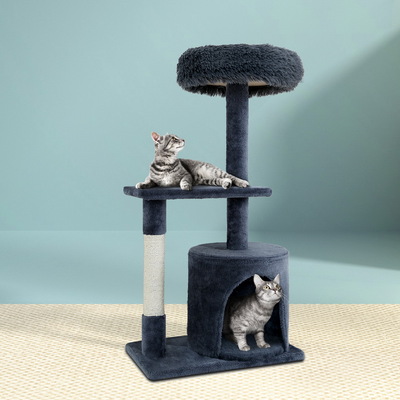 I.Pet Cat Tree Scratching Post Scratcher Tower Condo House Grey 94Cm