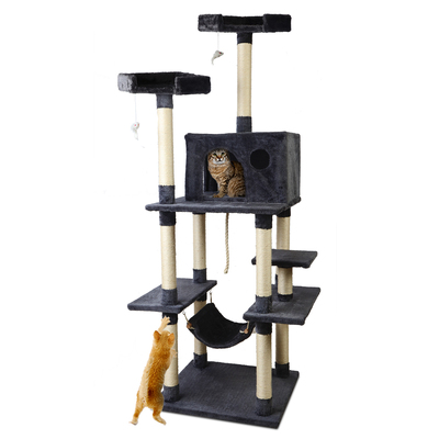 Cat Tree Tower Scratching Post Scratcher 184cm Wood Trees Condo Bed House