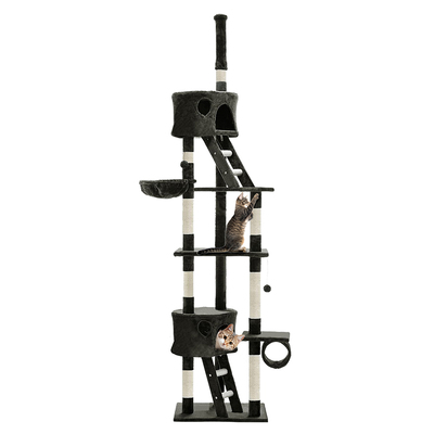 Massive 260cm Cat Tree with Scratching Post - Grey