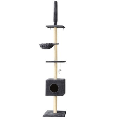 Cat Tree Scratching Post Scratcher Tower Floor to Ceiling Cats Bed 260cm