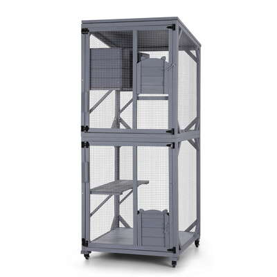 Wooden Cat House 180cm Pet Hutch Rabbit Condo Dog Enclosure Cage