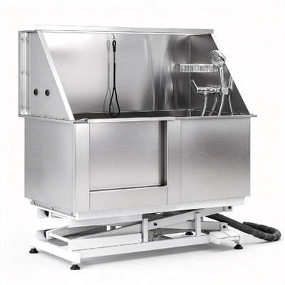 Electric Pet Bath Tub Dog Grooming Stainless Steel Wash Station 127cm