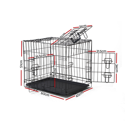 24" Dog Cage Crate Kennel 3 Doors