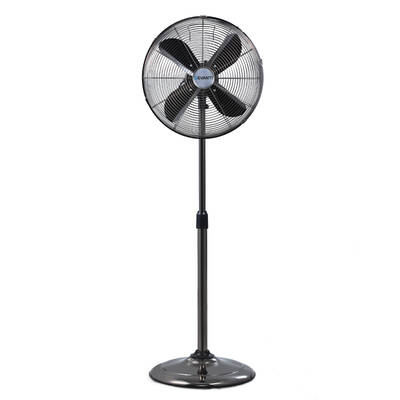 Devanti Metal Pedestal Fan Vintage Portable Fans Oscillating Chrome 3 Speed Black