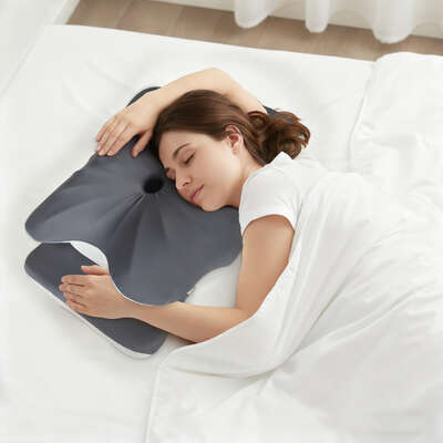 Dreamz Ergonomic Cervical Neck Pillow for Side Back Stomach Sleepers Washable