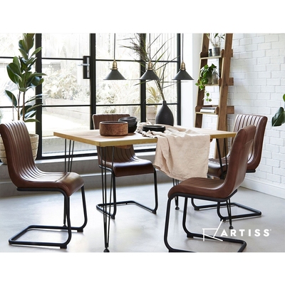 Dining Table 4 Seater Tables Wood Industrial Scandinavian Timber Metal