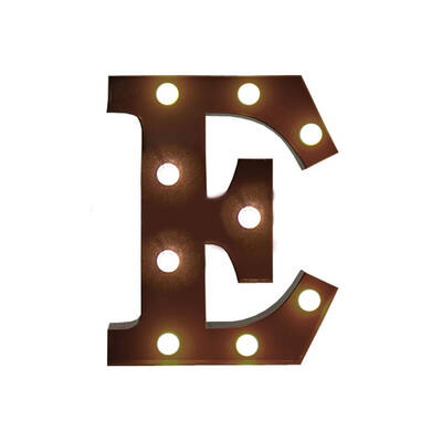 LED Metal Letter Lights Free Standing Hanging Marquee Event Party Decor Letter E