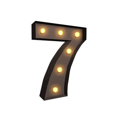 LED Metal Number Lights Free Standing Hanging Marquee Event Party Decor Number 7