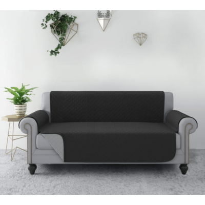 3 Seater Slipcovers Grey/Dark Grey