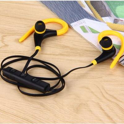 Bluetooth Earphones Ear Hook Yellow 