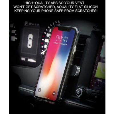 Car Air Vent Phone Holder Magnetic Silver 