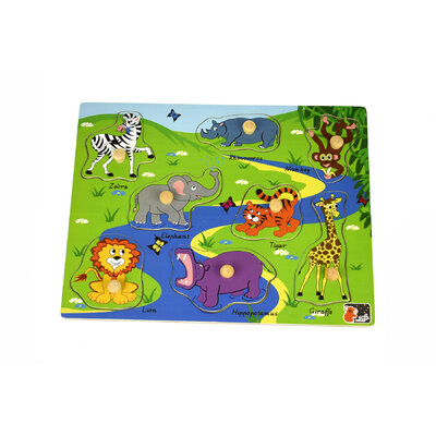 2 IN 1 SAFARI ANIMAL PEG PUZZLE