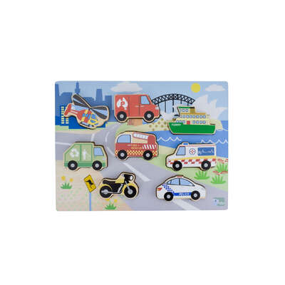 Wooden Transport Puzzle Toy 22.5x30cm