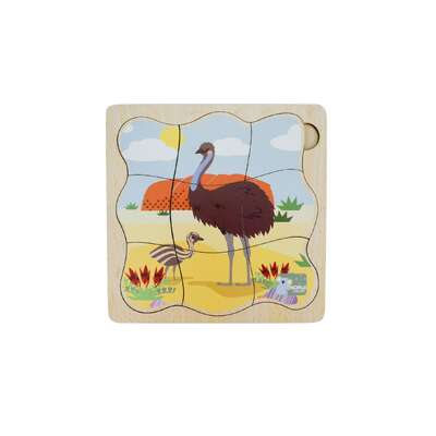 Emu Life Cycle Puzzle Wooden 15x15x1cm