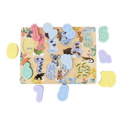Chunky Number Puzzle Wooden 30x22.5x2.2cm
