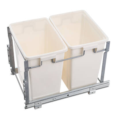 Devanti 2x15L Pull Out Bin Door Mount Kitchen Rubbish Bin White