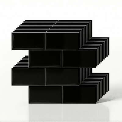 3D Peel and Stick Wall Tiles Self Adhesive Subway Backsplash 10 Sheets, Black