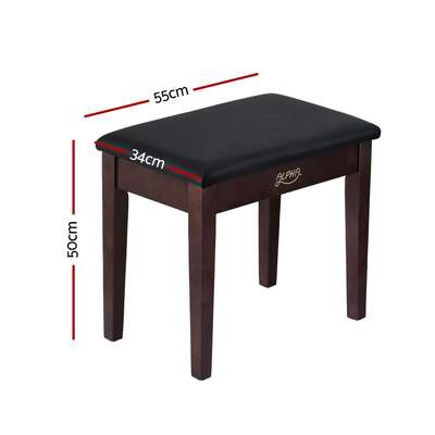 Alpha Wooden Piano Bench with Storage  Elegant Music Stool for Piano