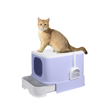 Cat Litter Box Toilet Trapping Odor Control Basin Purple