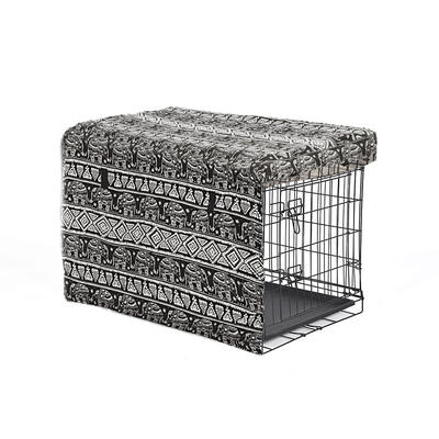 Metal Dog Kennel Black 48"