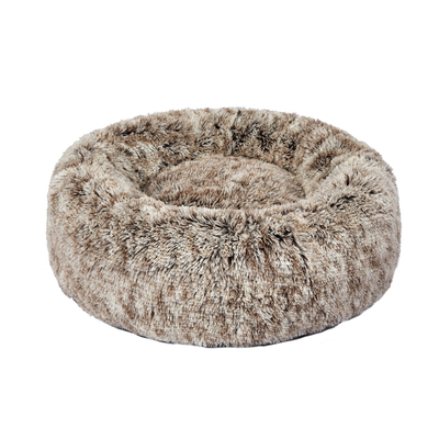 Cat Dog Donut Nest Calming Mat Soft Plush Kennel Coffee L
