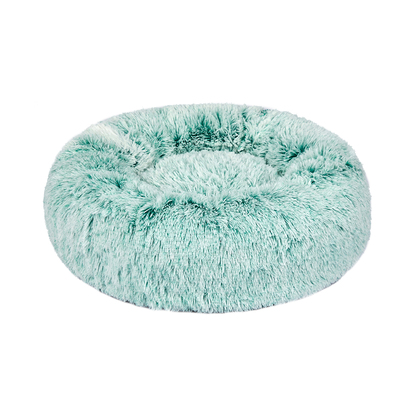 Cat Dog Donut Nest Calming Mat Soft Plush Kennel Teal M