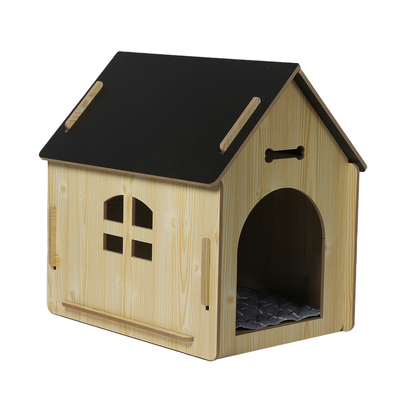Wooden Dog House Pet Kennel Medium Oak M 