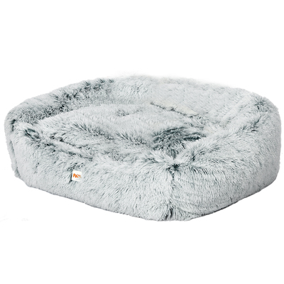 Dog Calming Bed Sleeping Kennel Soft Plush Comfy Memory Foam Charcoal L 