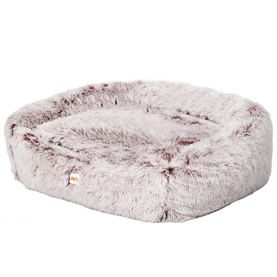 Dog Calming Bed Sleeping Kennel Soft Plush Comfy Memory Foam Pink L